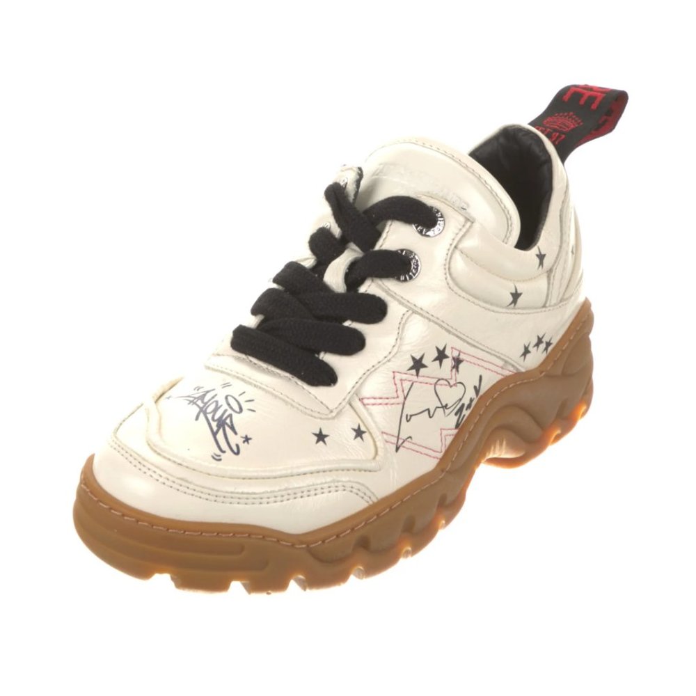 Zadig & Voltaire Blaze Crush Doodled Sneakers - Ivory - US size Sz 36 - Preowned